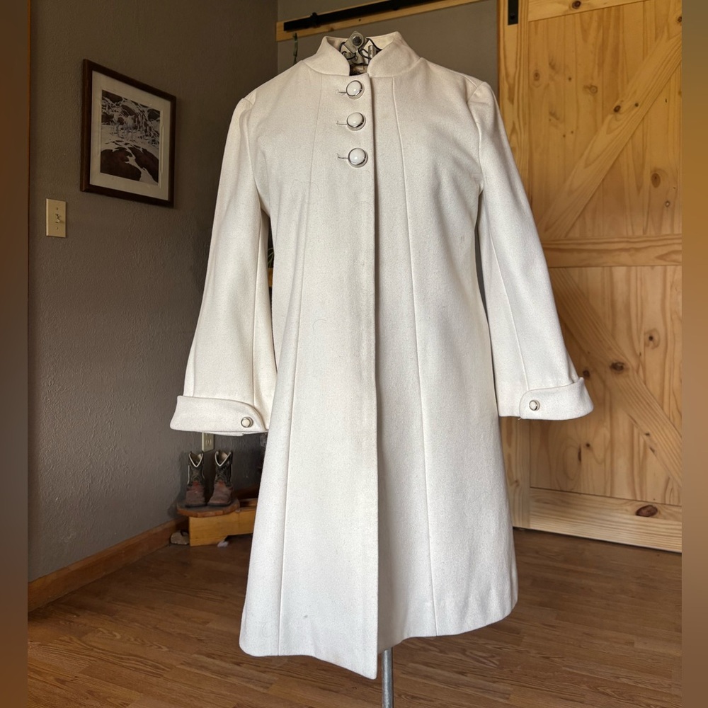 Tulle Elegant cream Pea Coat for Women